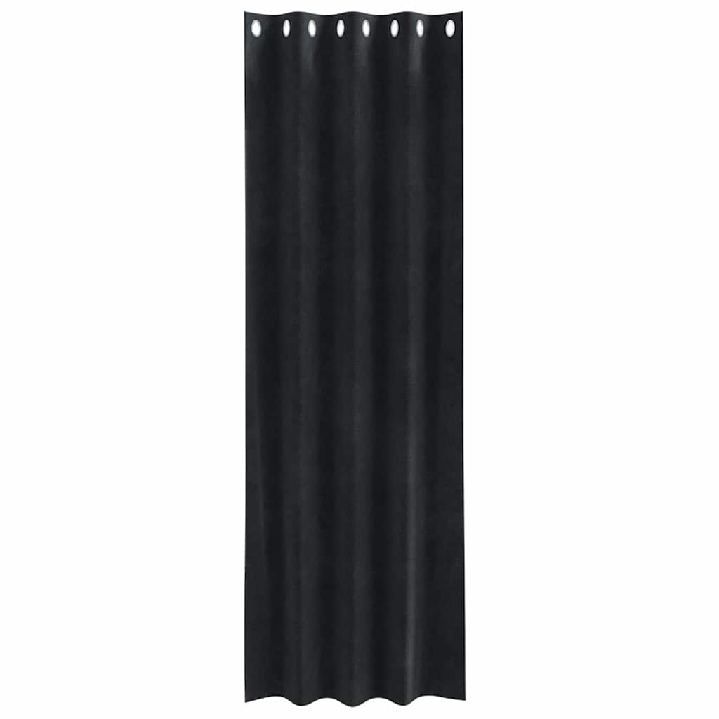 Vorhänge mit Vorhängen 2 pcs Schwarz 140 x 245 cm Samt