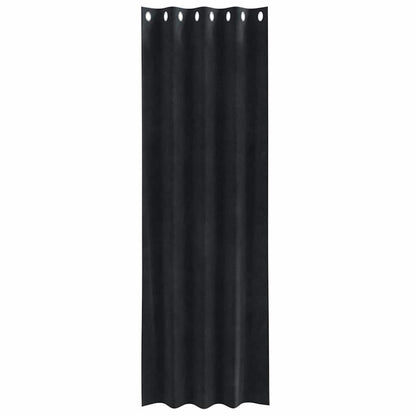 Vorhänge mit Vorhängen 2 pcs Schwarz 140 x 245 cm Samt