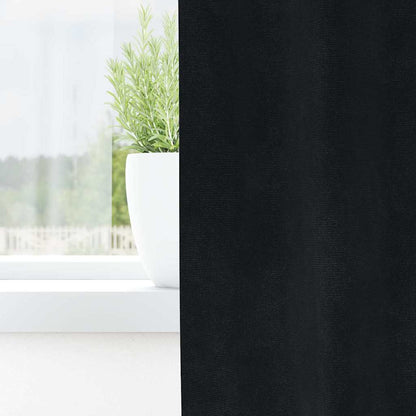 Vorhänge mit Vorhängen 2 pcs Schwarz 140 x 260 cm Samt