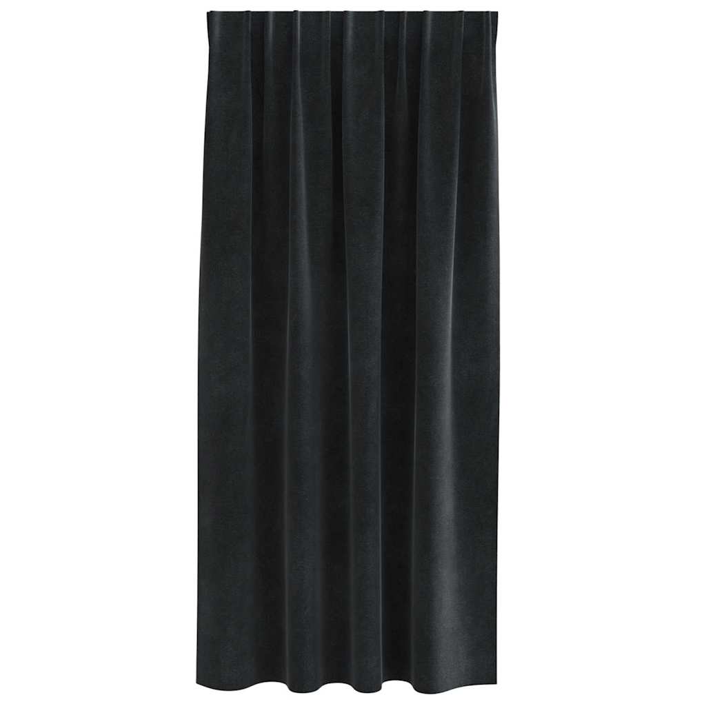 Vorhänge mit Vorhängen 2 pcs Schwarz 140 x 175 cm Samt