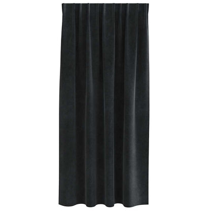 Vorhänge mit Vorhängen 2 pcs Schwarz 140 x 175 cm Samt