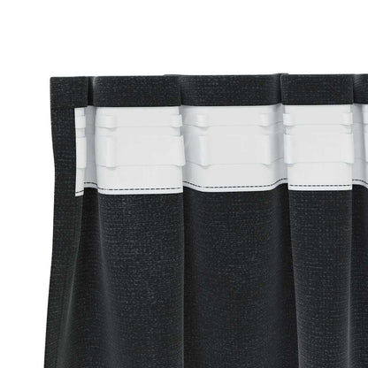 Vorhänge mit Vorhängen 2 pcs Schwarz 140 x 245 cm Samt