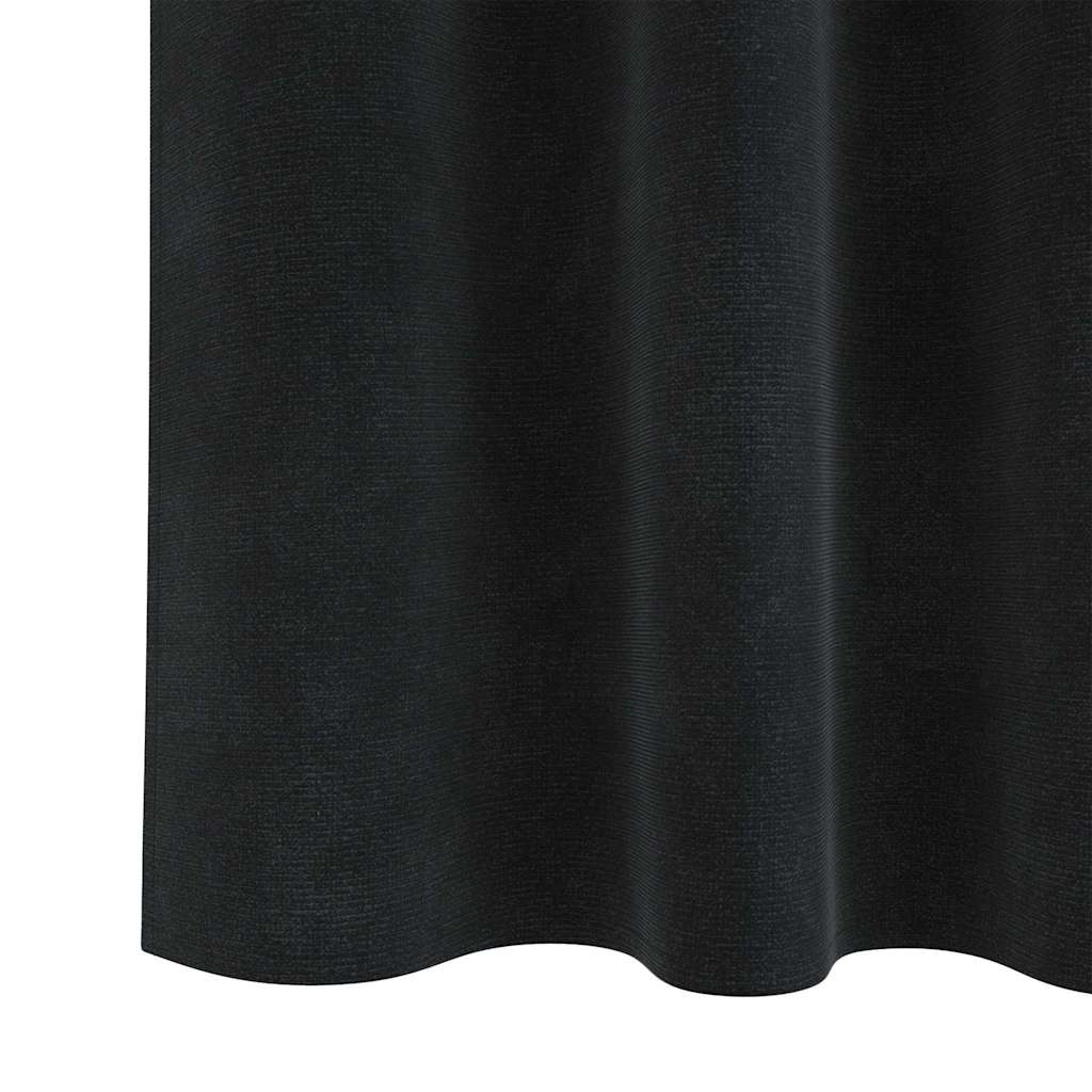 Vorhänge mit Vorhängen 2 pcs Schwarz 140 x 245 cm Samt