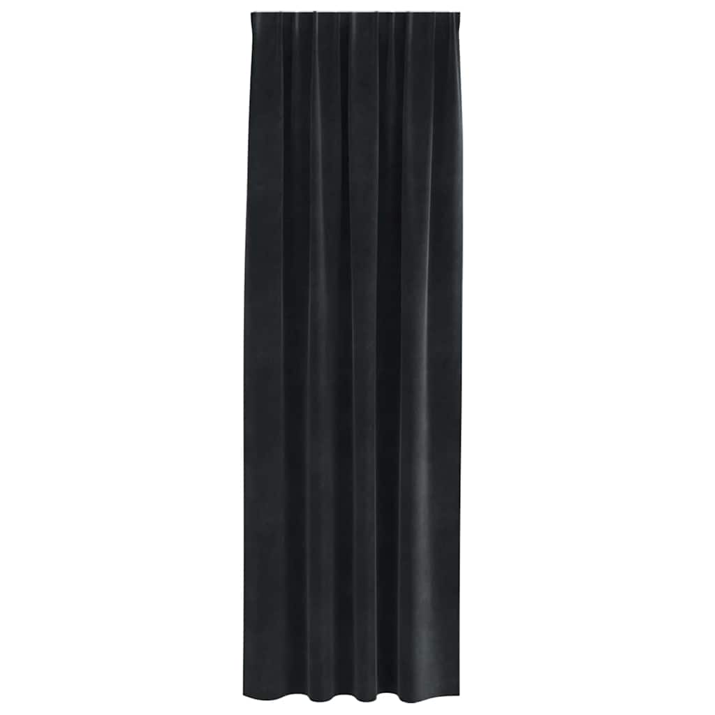 Vorhänge mit Vorhängen 2 pcs Schwarz 140 x 245 cm Samt