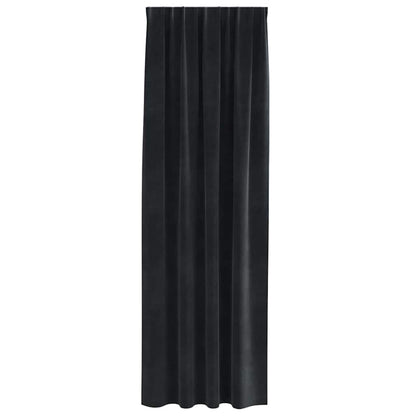 Vorhänge mit Vorhängen 2 pcs Schwarz 140 x 245 cm Samt