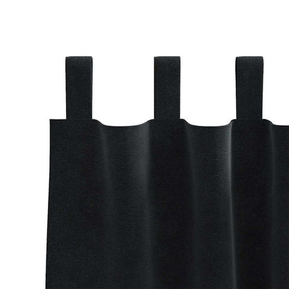 Vorhänge mit Vorhängen 2 pcs Schwarz 140 x 140 cm Samt