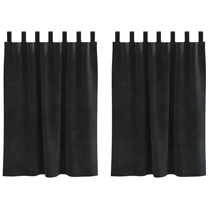 Vorhänge mit Vorhängen 2 pcs Schwarz 140 x 140 cm Samt