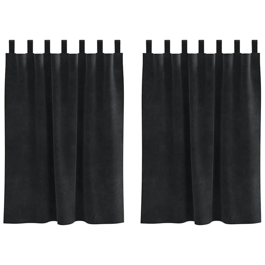 Vorhänge mit Vorhängen 2 pcs Schwarz 140 x 140 cm Samt