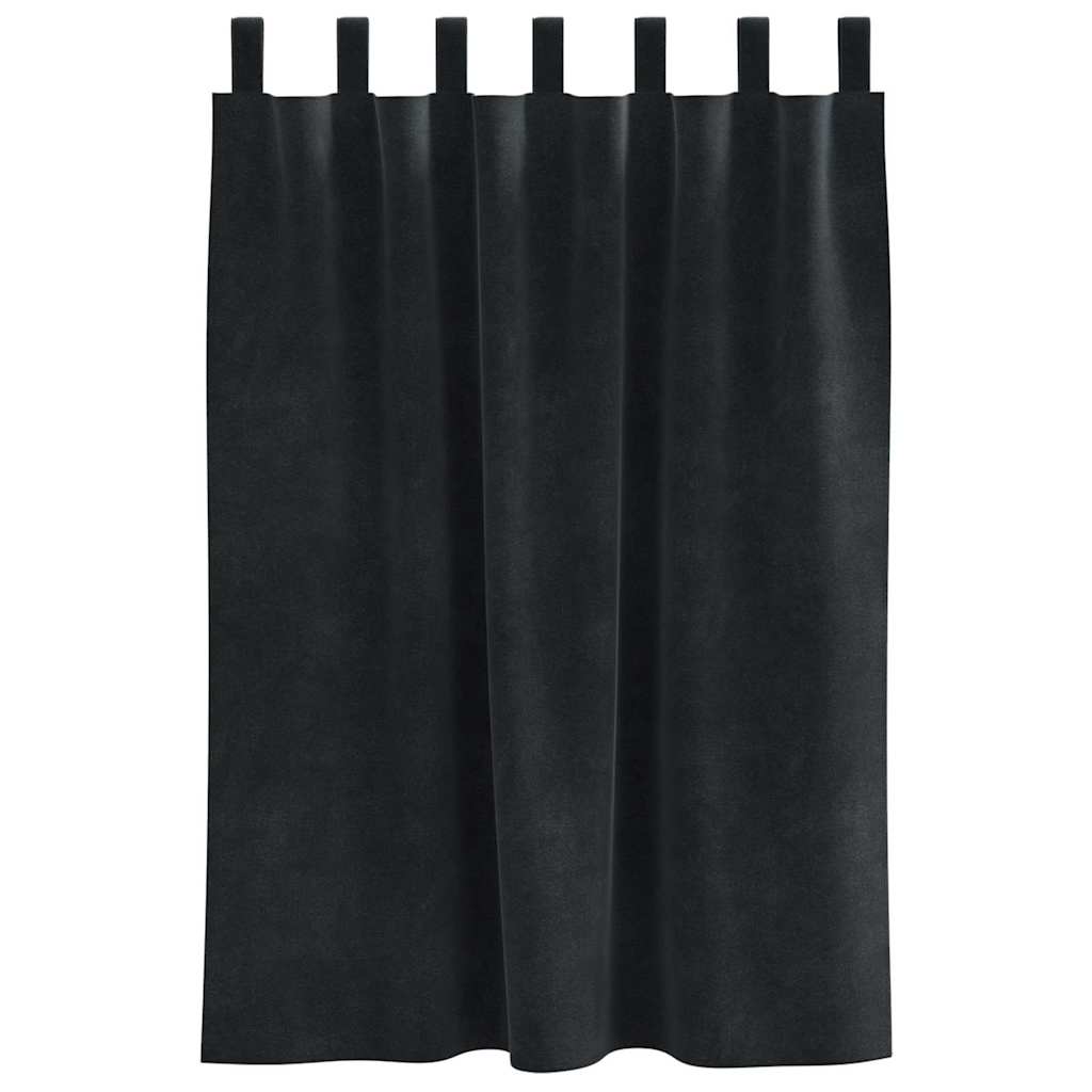 Vorhänge mit Vorhängen 2 pcs Schwarz 140 x 140 cm Samt