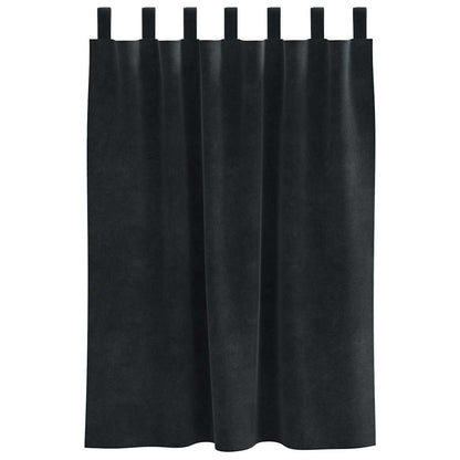 Vorhänge mit Vorhängen 2 pcs Schwarz 140 x 140 cm Samt