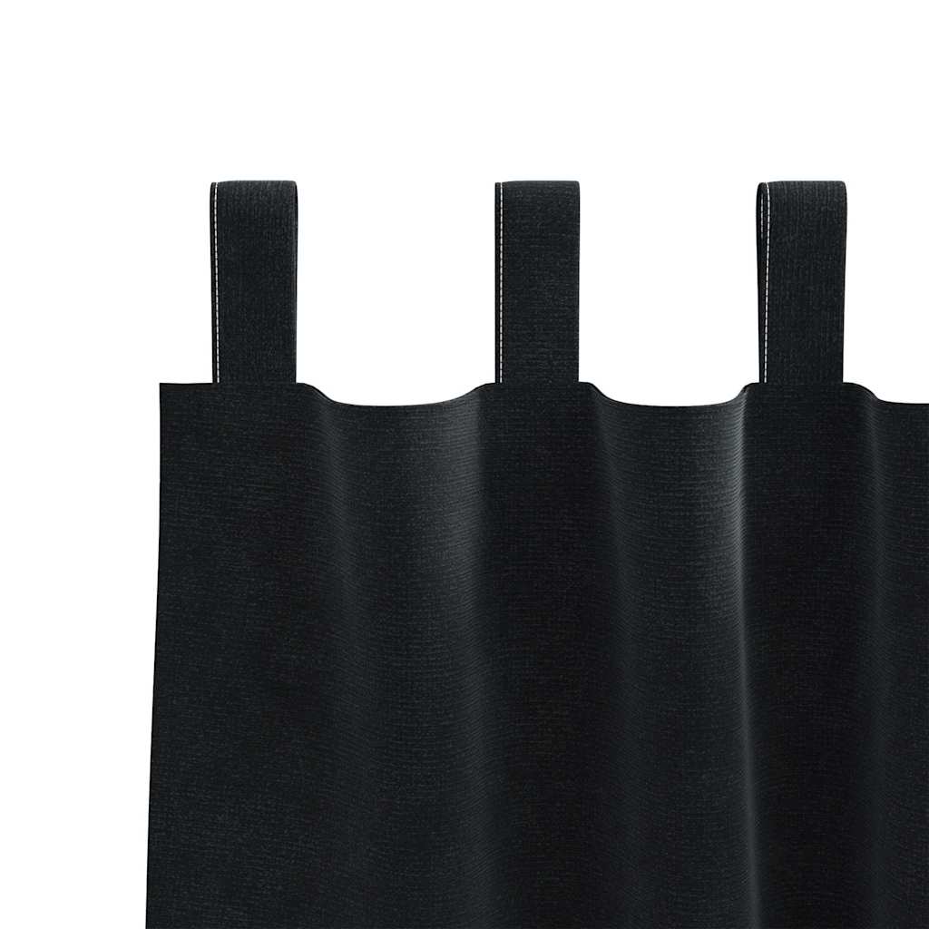 Vorhänge mit Vorhängen 2 pcs Schwarz 140 x 245 cm Samt