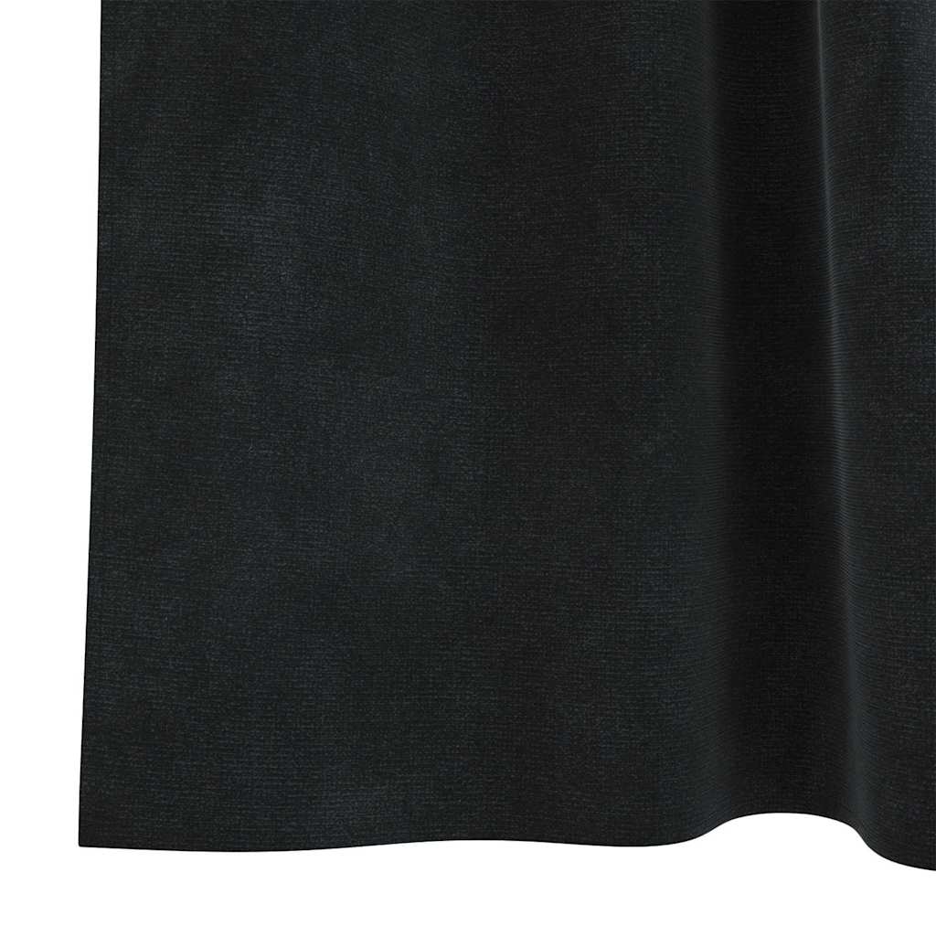 Vorhänge mit Vorhängen 2 pcs Schwarz 140 x 245 cm Samt
