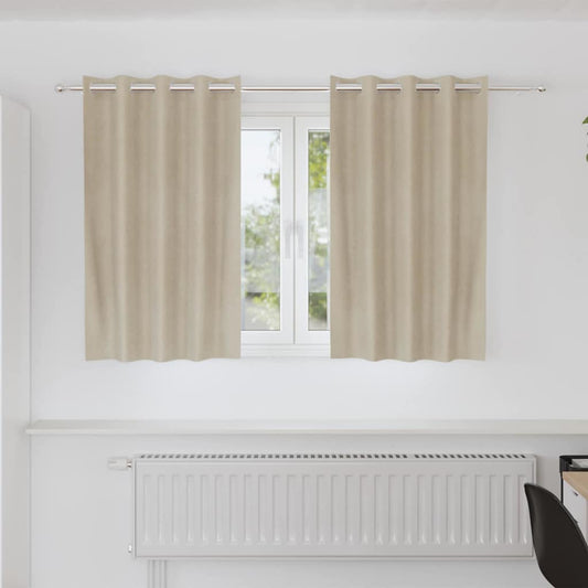 Vorhänge mit Vorhängen 2 pcs Creme 140 x 140 cm Samt