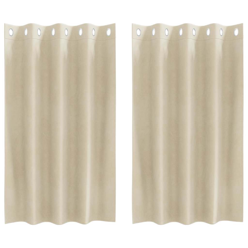 Vorhänge mit Vorhängen 2 pcs Creme 140 x 140 cm Samt