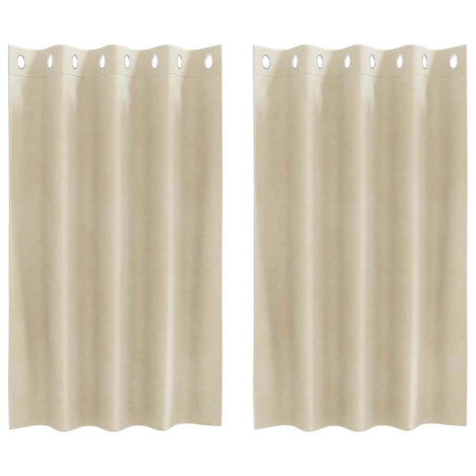 Vorhänge mit Vorhängen 2 pcs Creme 140 x 140 cm Samt