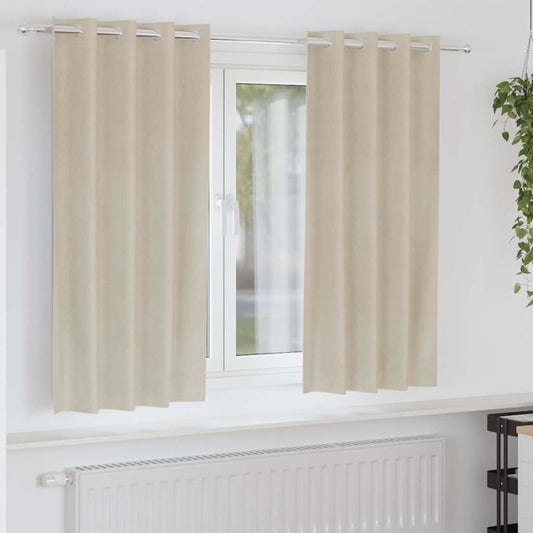 Vorhänge mit Vorhängen 2 pcs Creme 140 x 175 cm Samt