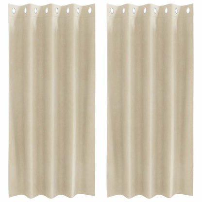 Vorhänge mit Vorhängen 2 pcs Creme 140 x 175 cm Samt