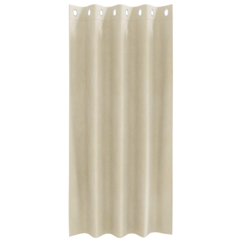 Vorhänge mit Vorhängen 2 pcs Creme 140 x 175 cm Samt
