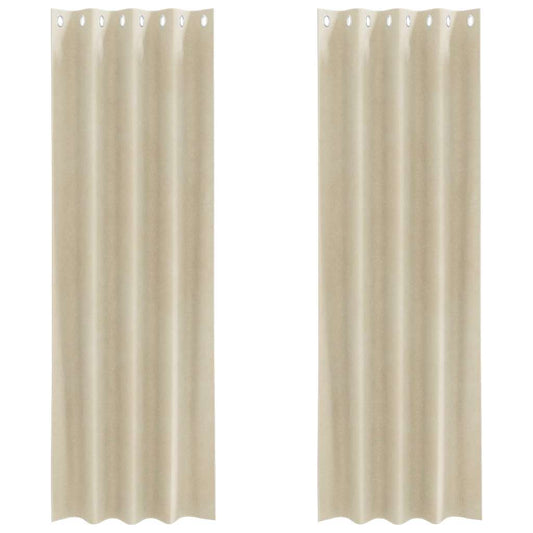 Vorhänge mit Vorhängen 2 pcs Creme 140 x 245 cm Samt