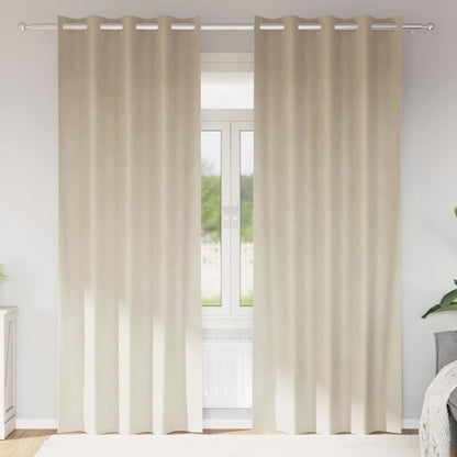 Vorhänge mit Vorhängen 2 pcs Creme 140 x 260 cm Samt
