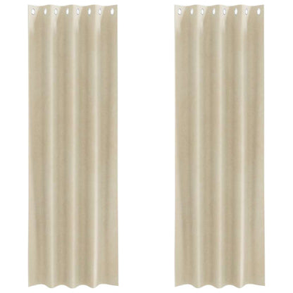 Vorhänge mit Vorhängen 2 pcs Creme 140 x 260 cm Samt