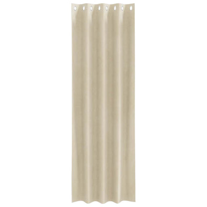 Vorhänge mit Vorhängen 2 pcs Creme 140 x 260 cm Samt