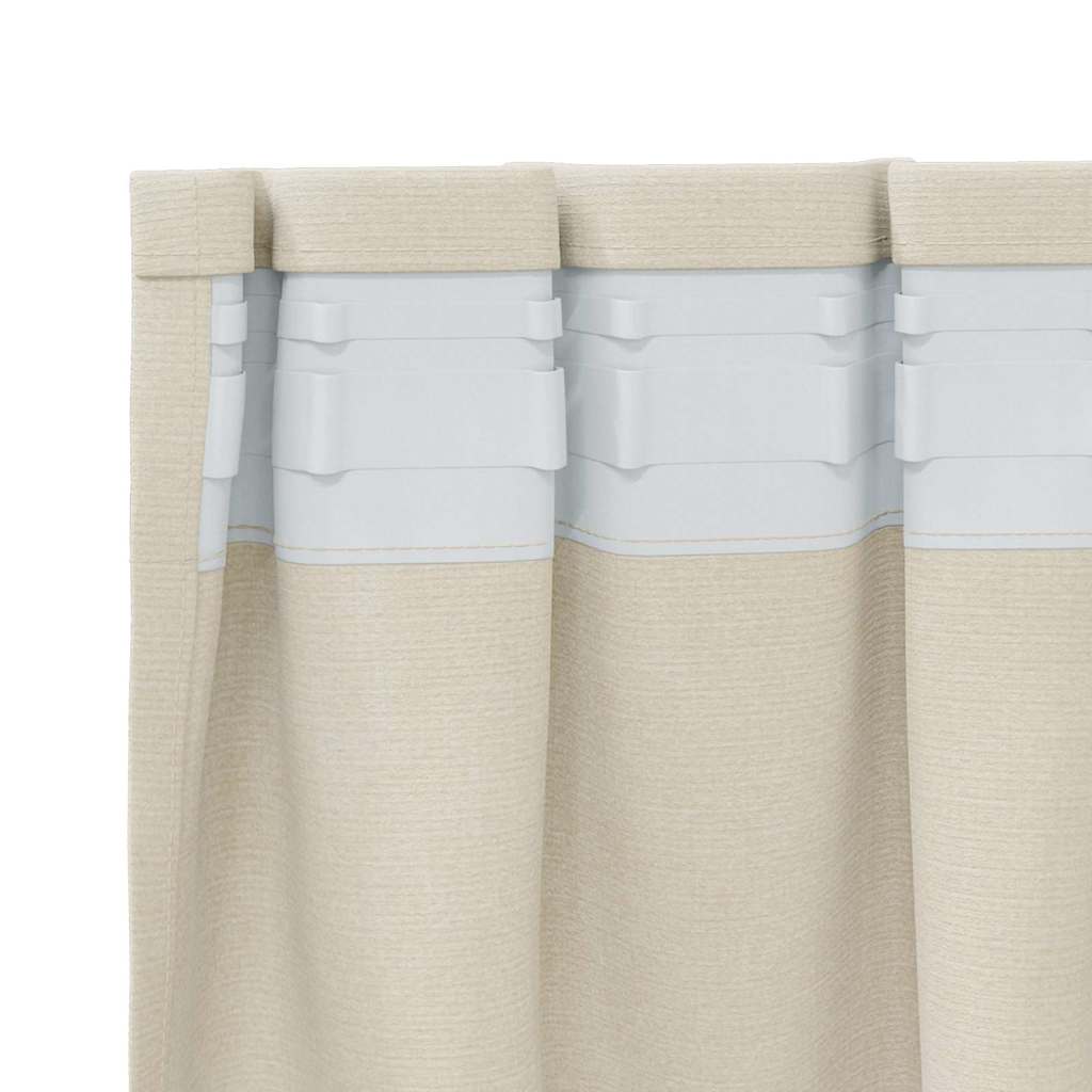 Vorhänge mit Vorhängen 2 pcs Creme 140 x 175 cm Samt