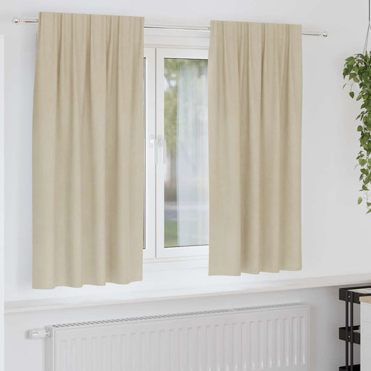 Vorhänge mit Vorhängen 2 pcs Creme 140 x 175 cm Samt
