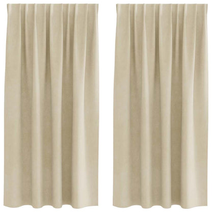 Vorhänge mit Vorhängen 2 pcs Creme 140 x 175 cm Samt