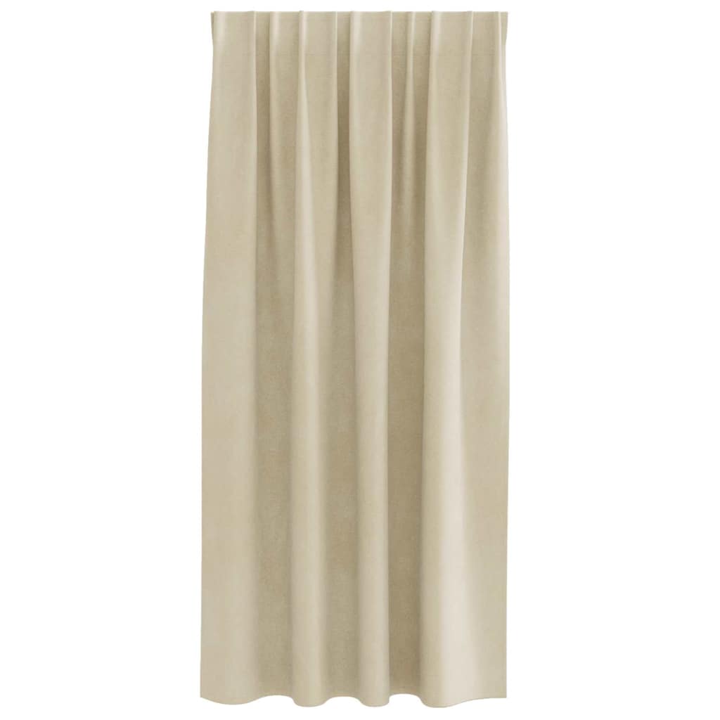 Vorhänge mit Vorhängen 2 pcs Creme 140 x 175 cm Samt