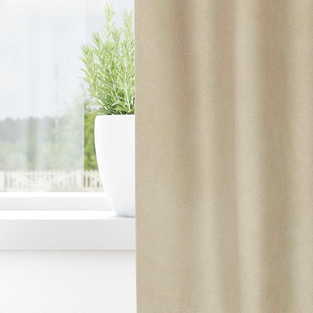 Vorhänge mit Vorhängen 2 pcs Creme 140 x 225 cm Samt