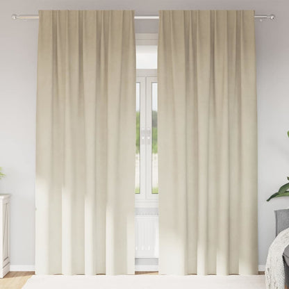 Vorhänge mit Vorhängen 2 pcs Creme 140 x 245 cm Samt
