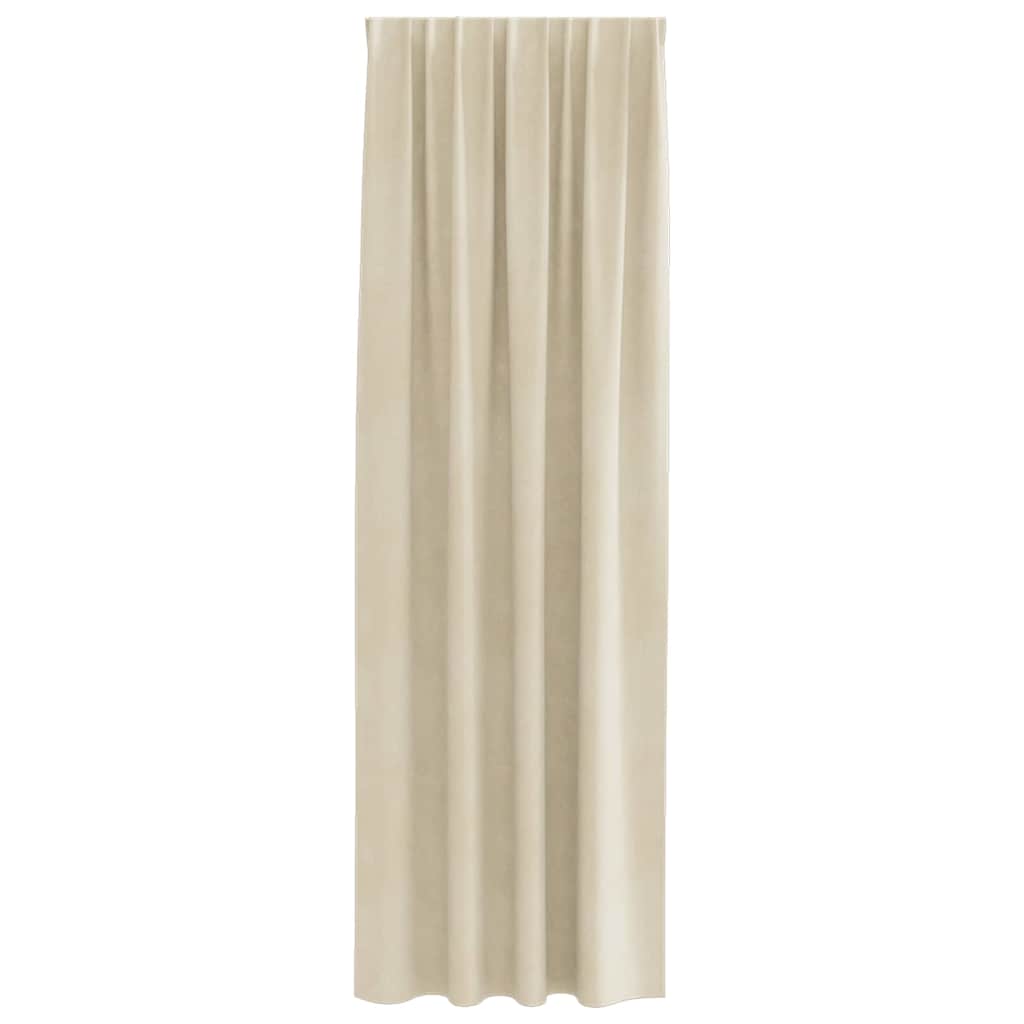 Vorhänge mit Vorhängen 2 pcs Creme 140 x 245 cm Samt