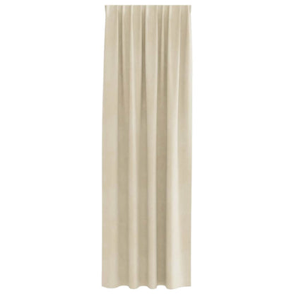 Vorhänge mit Vorhängen 2 pcs Creme 140 x 245 cm Samt