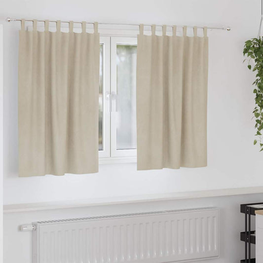 Vorhänge mit Vorhängen 2 pcs Creme 140 x 140 cm Samt