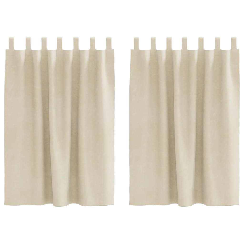 Vorhänge mit Vorhängen 2 pcs Creme 140 x 140 cm Samt