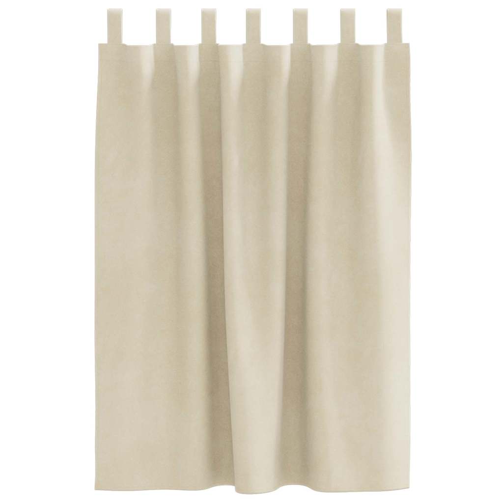 Vorhänge mit Vorhängen 2 pcs Creme 140 x 140 cm Samt