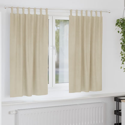 Vorhänge mit Vorhängen 2 pcs Creme 140 x 175 cm Samt