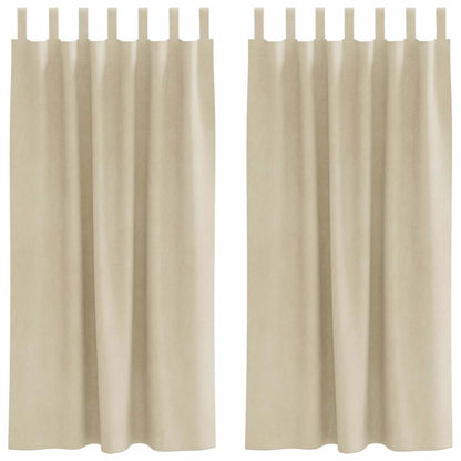Vorhänge mit Vorhängen 2 pcs Creme 140 x 175 cm Samt