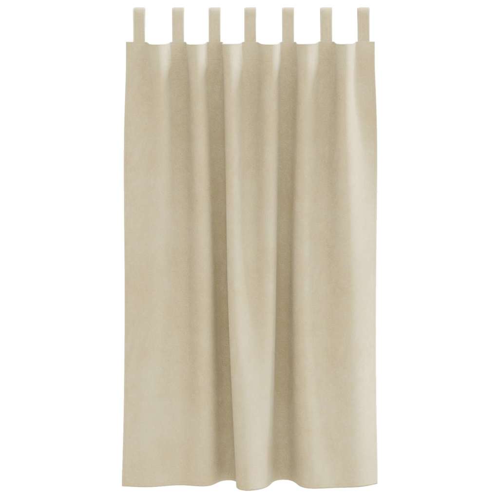 Vorhänge mit Vorhängen 2 pcs Creme 140 x 175 cm Samt