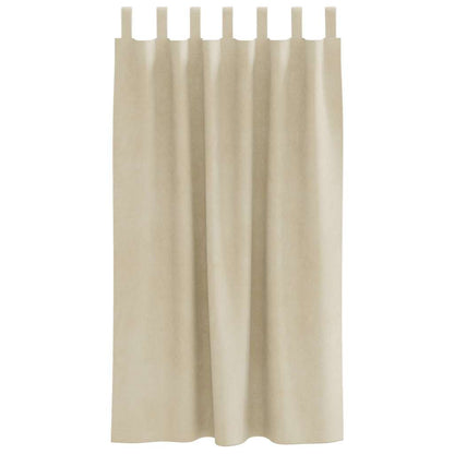 Vorhänge mit Vorhängen 2 pcs Creme 140 x 175 cm Samt