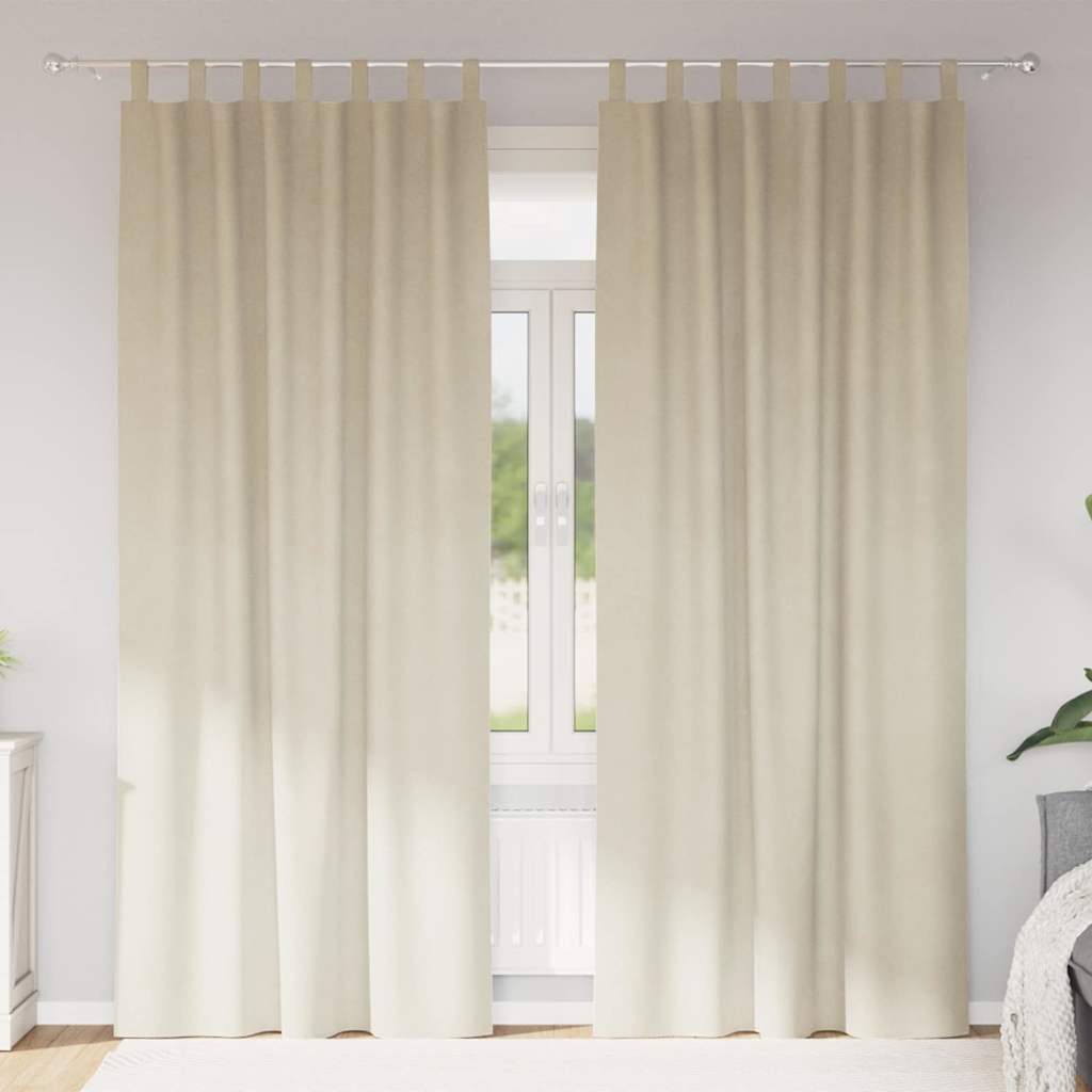 Vorhänge mit Vorhängen 2 pcs Creme 140 x 225 cm Samt