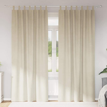Vorhänge mit Vorhängen 2 pcs Creme 140 x 225 cm Samt