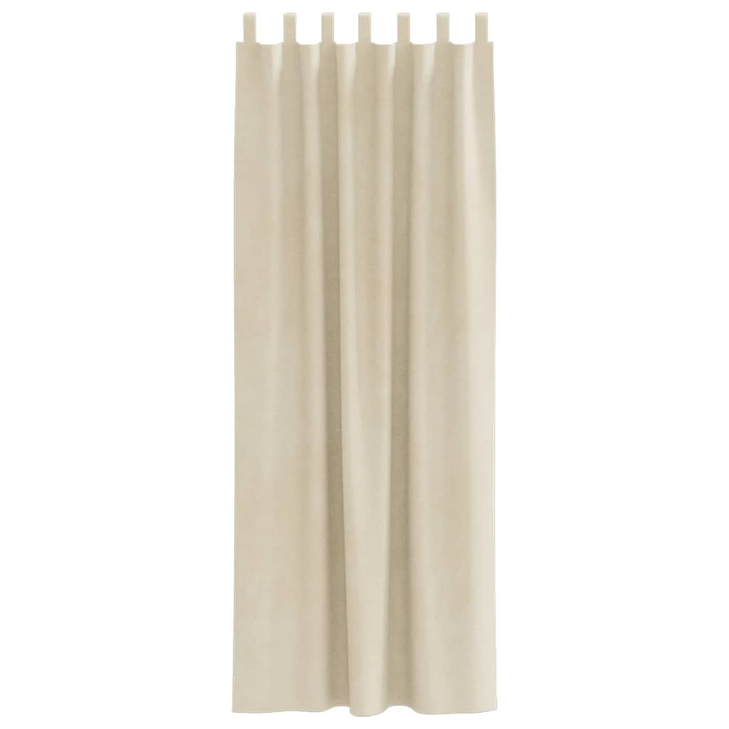 Vorhänge mit Vorhängen 2 pcs Creme 140 x 225 cm Samt