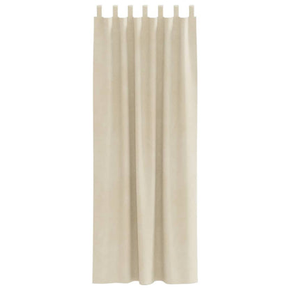 Vorhänge mit Vorhängen 2 pcs Creme 140 x 225 cm Samt