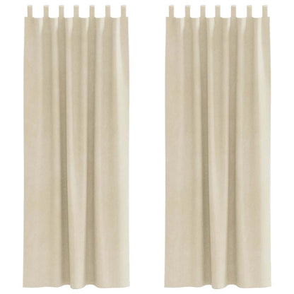 Vorhänge mit Vorhängen 2 pcs Creme 140 x 245 cm Samt