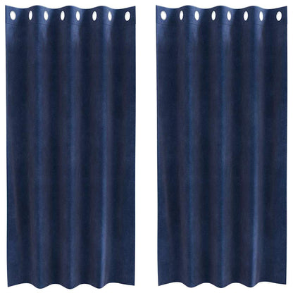 Vorhänge mit Vorhängen 2 pcs Dunkelblau 140 x 175 cm Samt