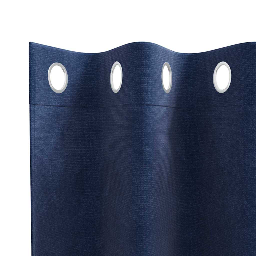 Vorhänge mit Vorhängen 2 pcs Dunkelblau 140 x 245 cm Samt