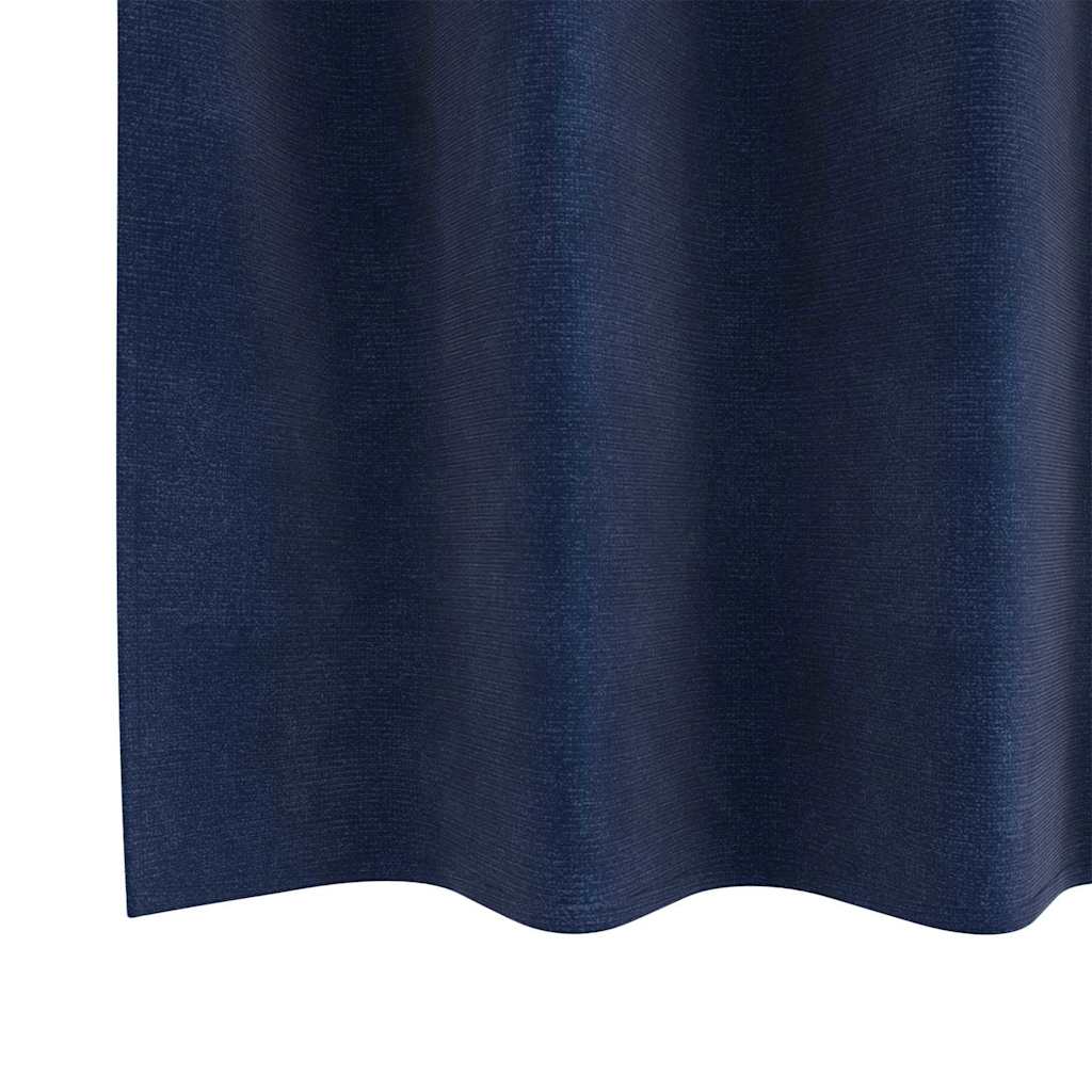 Vorhänge mit Vorhängen 2 pcs Dunkelblau 140 x 245 cm Samt