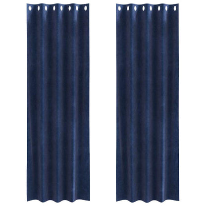 Vorhänge mit Vorhängen 2 pcs Dunkelblau 140 x 245 cm Samt